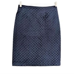 VINTAGE Glensport by Pierre Bertrand quilted pensil skirt dark blue size 6 @F